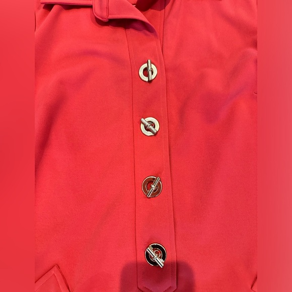 Tahari ASL Coral Toggle Shirt Dress Size 2 - Picture 3 of 9